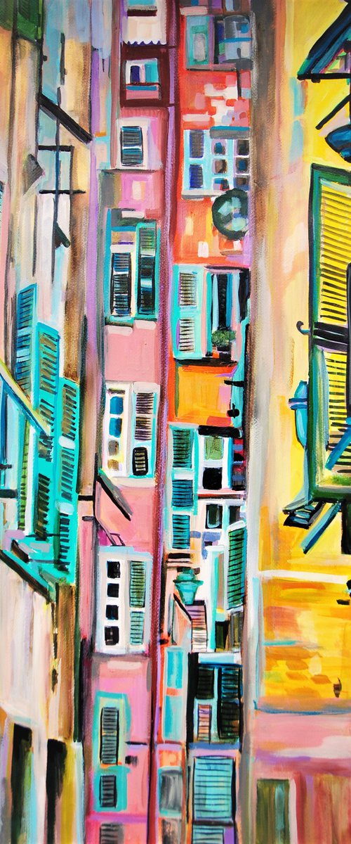 Mediterranean street / 97.7 x 72 cm by Alexandra Djokic