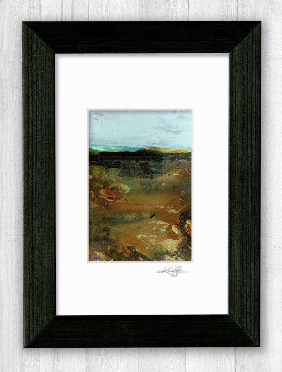 Mystical Land 406 - Small Textural Landscape painting by Kathy Morton Stanion