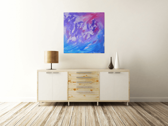 Essence, 80x80 cm, LARGE XL, Original abstract painting, acrylic on canvas