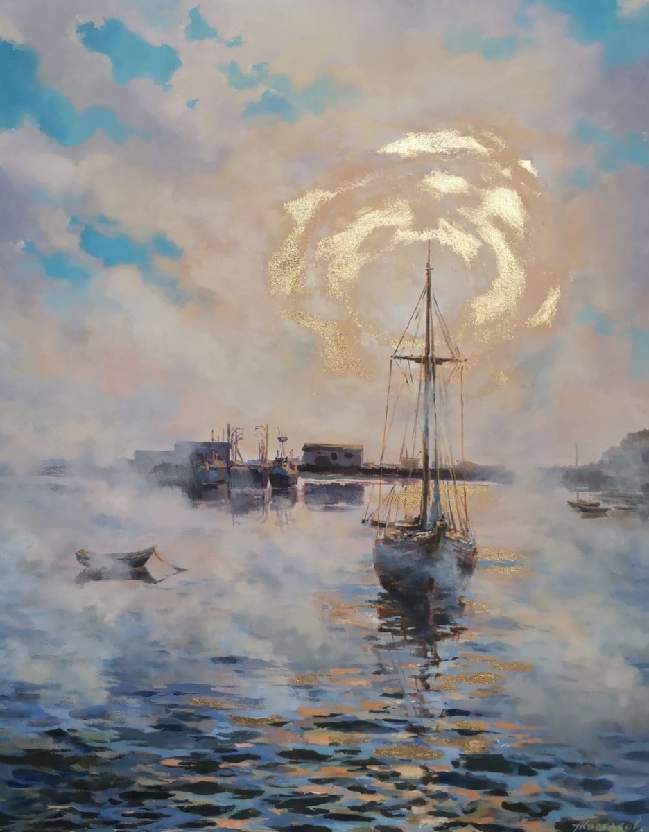 Impressionistic Painting , Sailing Into The Sun #3 By Alexander Koltakov, 24 X 30, Artwork For Sale On Artfinder
