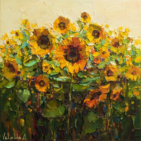 Sunflowers  Impasto Oil painting