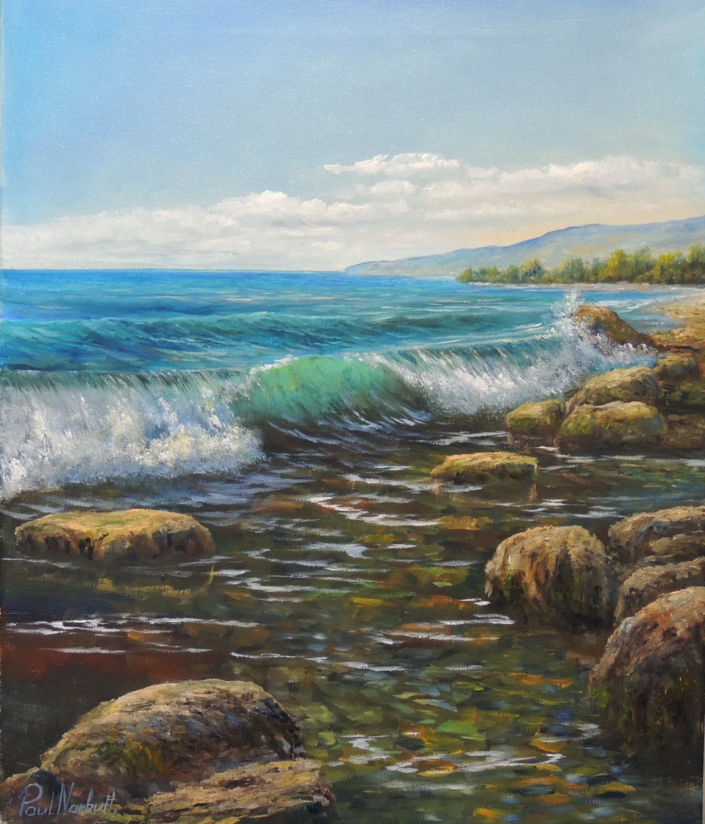 Waves are beating on the shore by Paul Narbutt