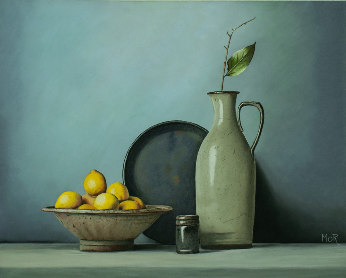 Photorealistic Still Life Pastel Drawing By Dietrich Moravec, 20 X 16, The Last Leaf, Original Artwork