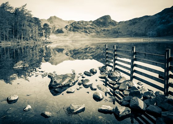 Blea Tarn Classic View - Little Langdale Lake District ( Split Toned Print )