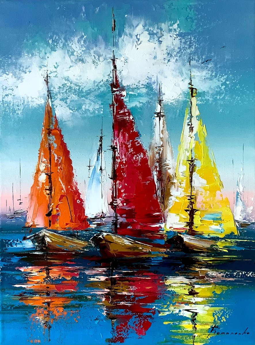 Colors Of The Sea By Olena Romanenko, 12 X 16, Artwork For Sale On Artfinder
