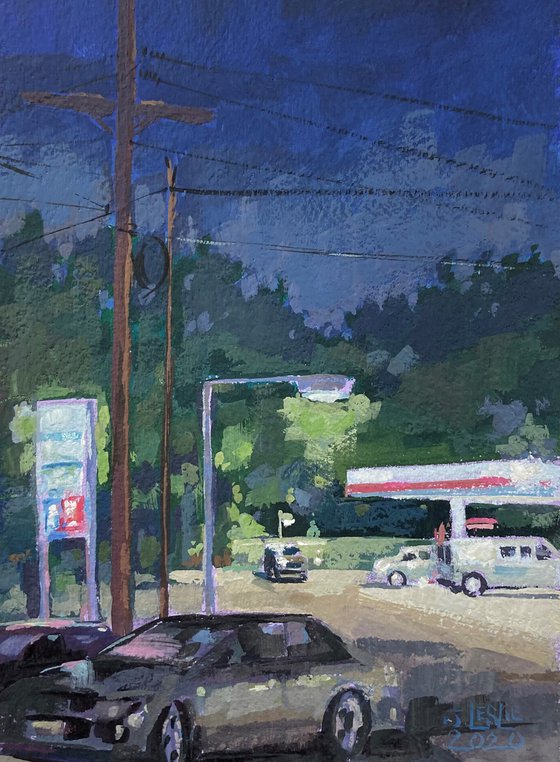 Early Morning Gas Station