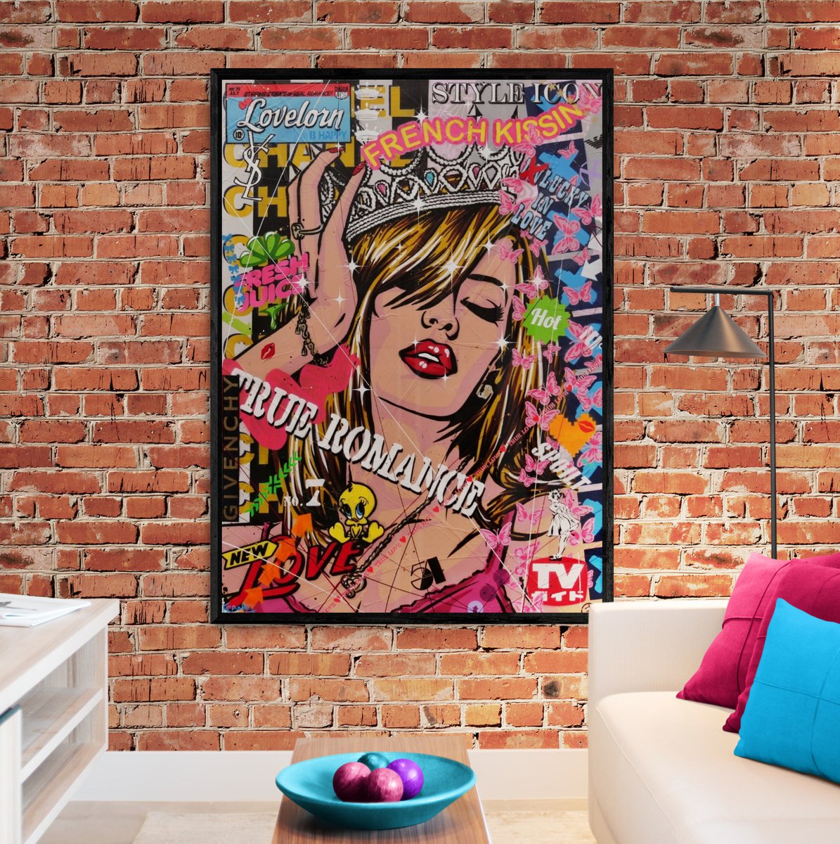 Candy Princess 140cm x 100cm Beauty Queen Textured Urban Pop Art by Franko