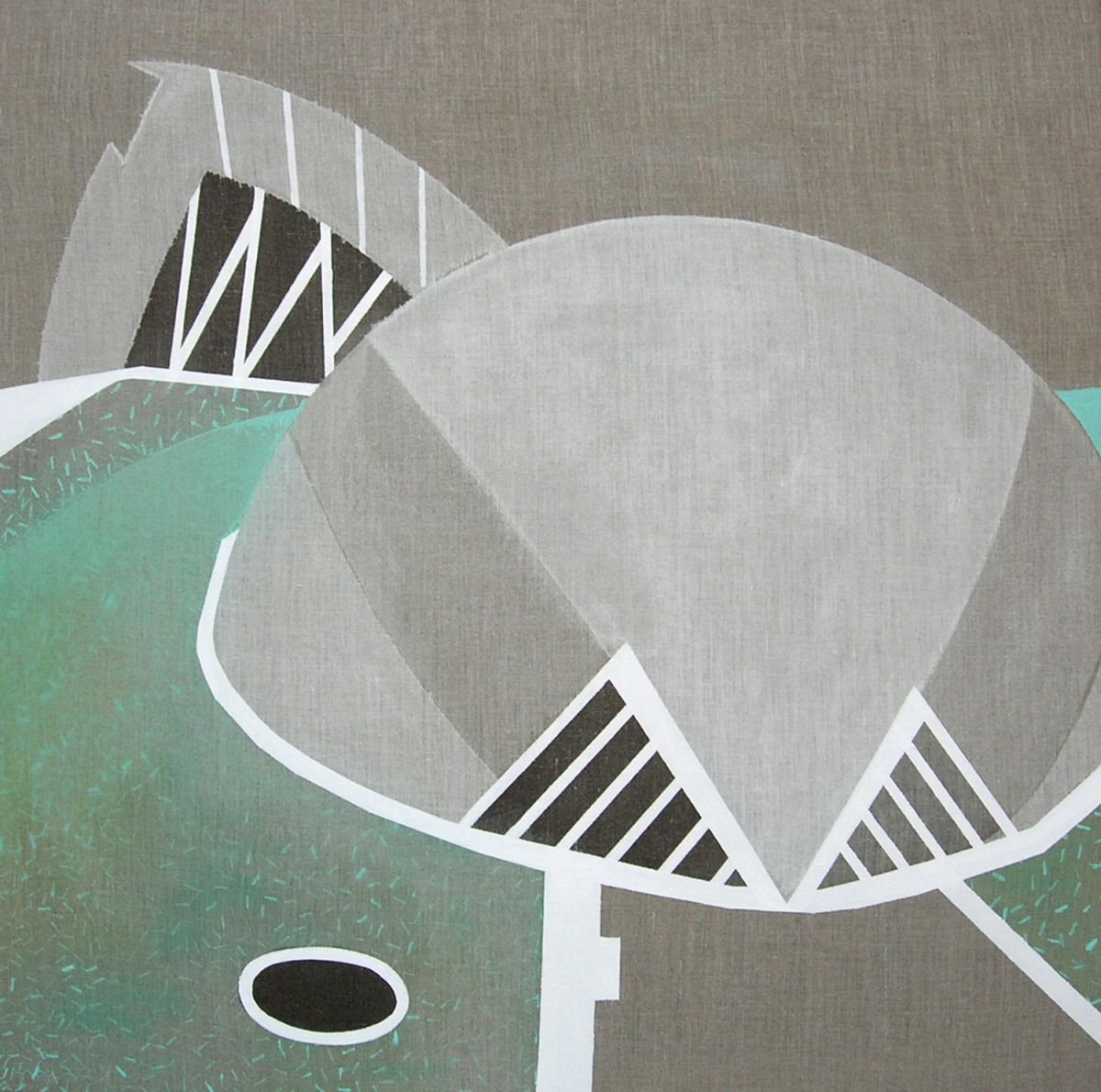 Urban And Pop Cityscapes Acrylic Painting By Lucie Jirku, 39 X 39", Valencia 1, Original Artwork