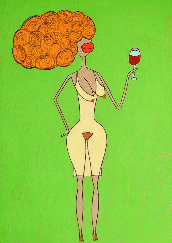 Lady with cabernet