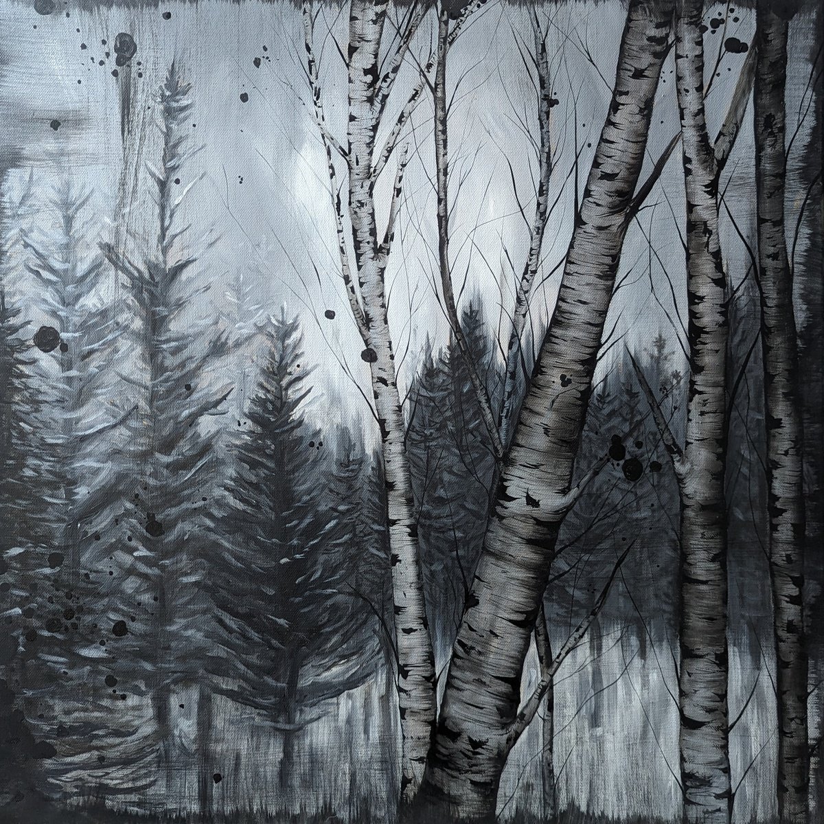 Expressive Landscape Oil Painting By Sophie Adair, 24 X 24", Walk With Me, Original Artwork