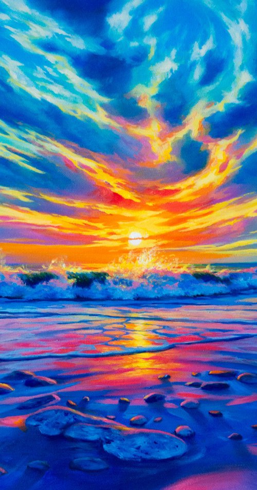 Waves at Sunset by Kolodyazhniy Sergey