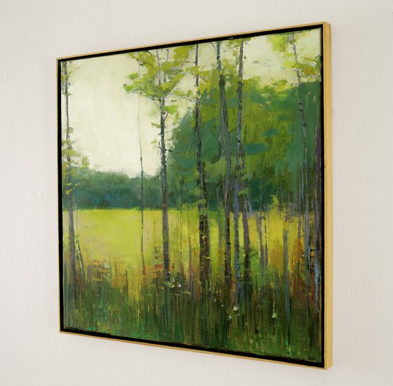 Forest Edge 30x30" 76x76cm Oil by Bo Kravchenko
