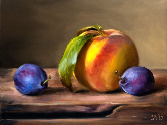 Plums and a Peach