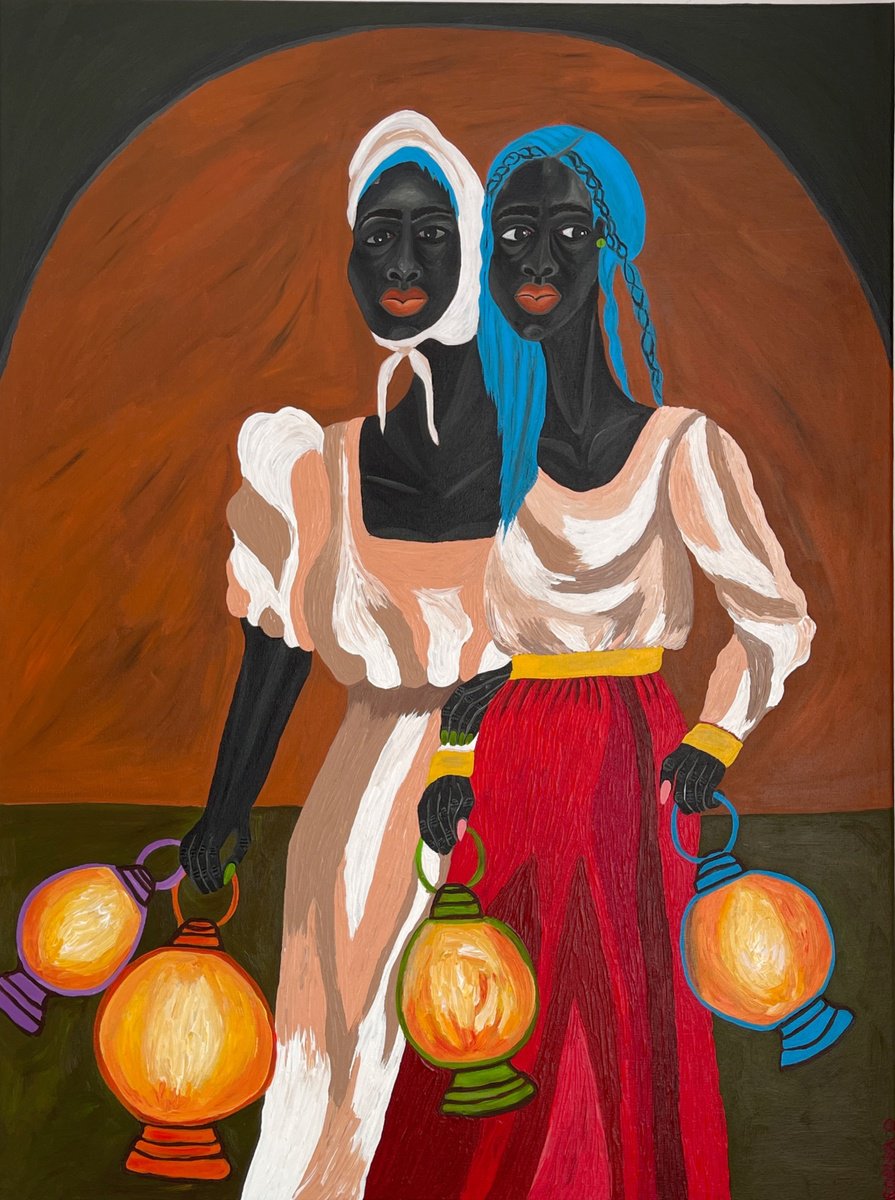 Expressive Portrait Acrylic Painting By Sophia Oshodin, 24 X 31", Waiting For Wonders, Original Artwork