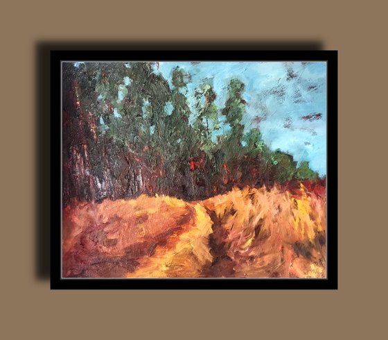 ENTERING THE FOREST LANDSCAPE OIL PAINTING
