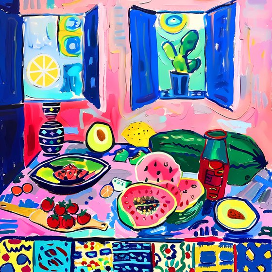 Vivid still life with fruits