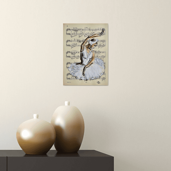 Ballerina XXXIII- Vintage Music Page, GIFT idea