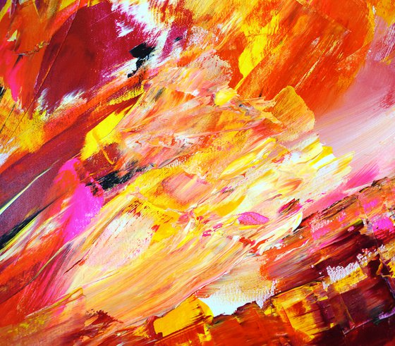 Yellow Red Abstraction XL 3