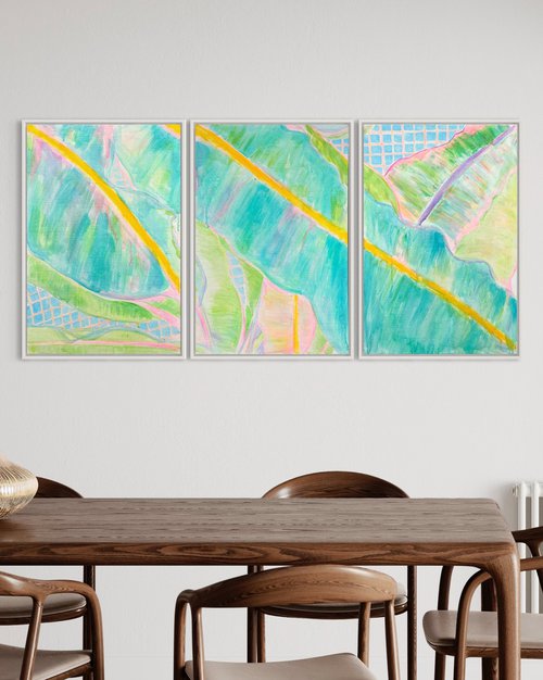 'Banana Leaves Triptych' by Kathryn Sillince
