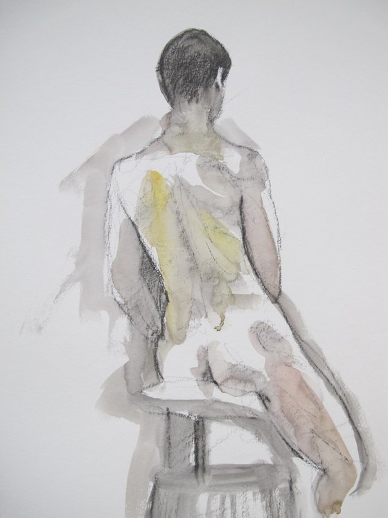 Seated male nude