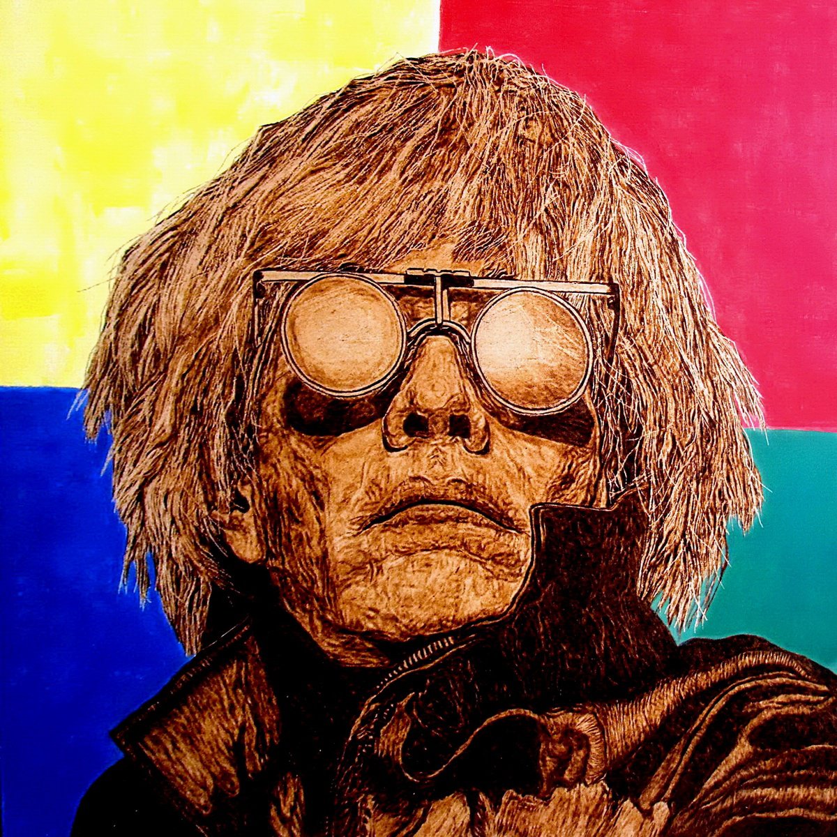 Expressive Painting , Andy Warhol By Milis Pyrography, 24 X 24, Artwork For Sale On Artfinder