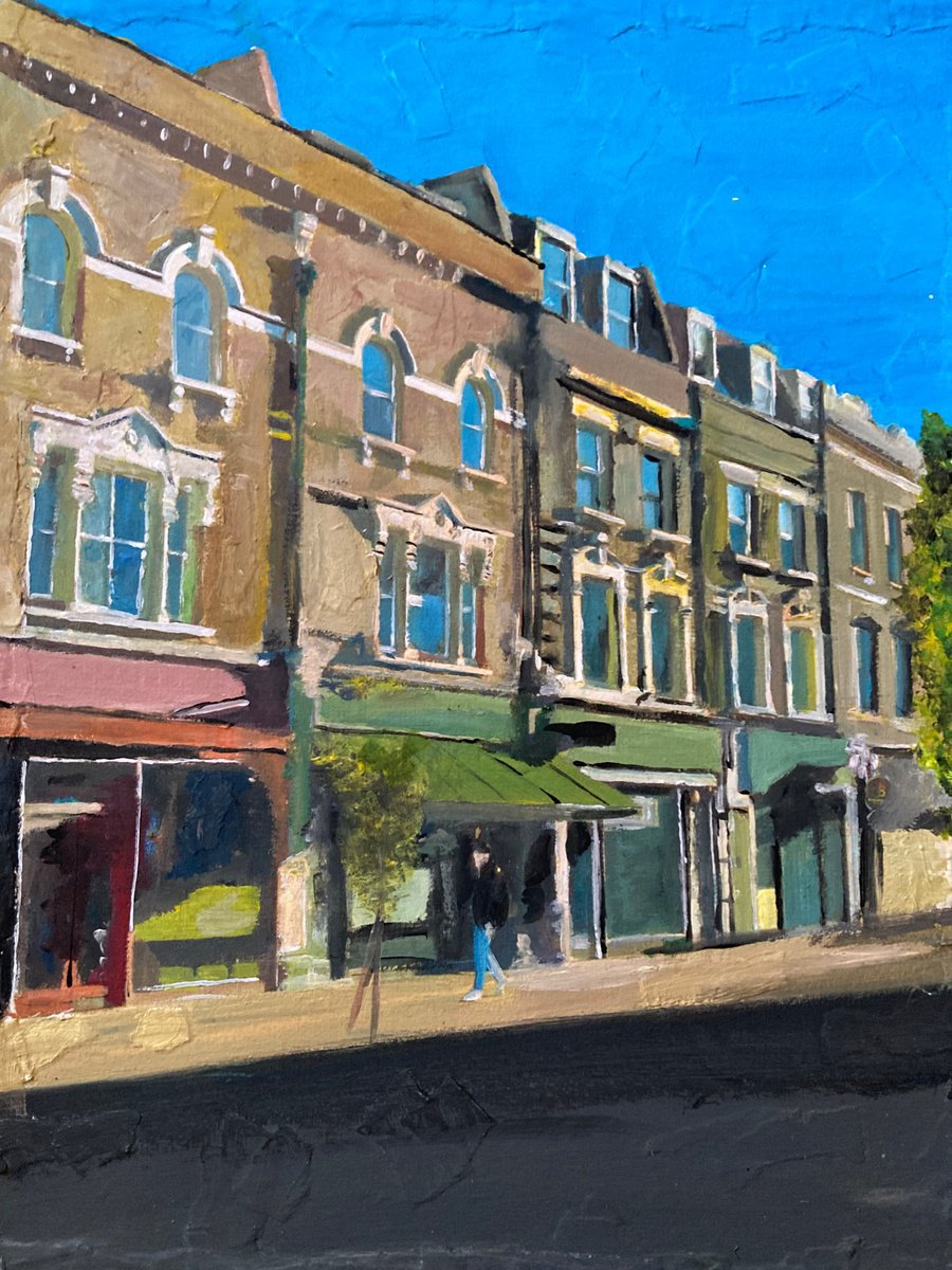 Photorealistic Cityscapes Acrylic Painting By Andrew Reid Wildman, 10 X 12, London, Sunday, Original Artwork