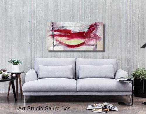 large paintings for living room/extra large painting/abstract Wall Art/original painting/painting on canvas 120x60-title-c718 by Sauro Bos