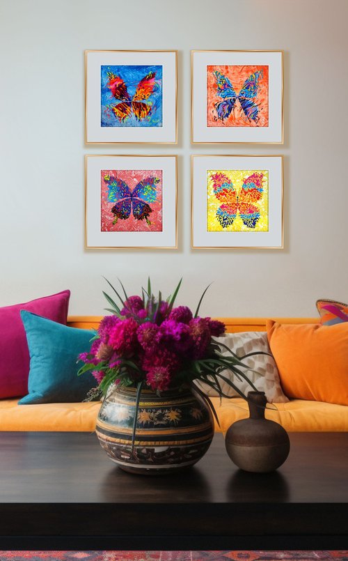 Set of 4 «Bright Accent» by Mariia Raskin