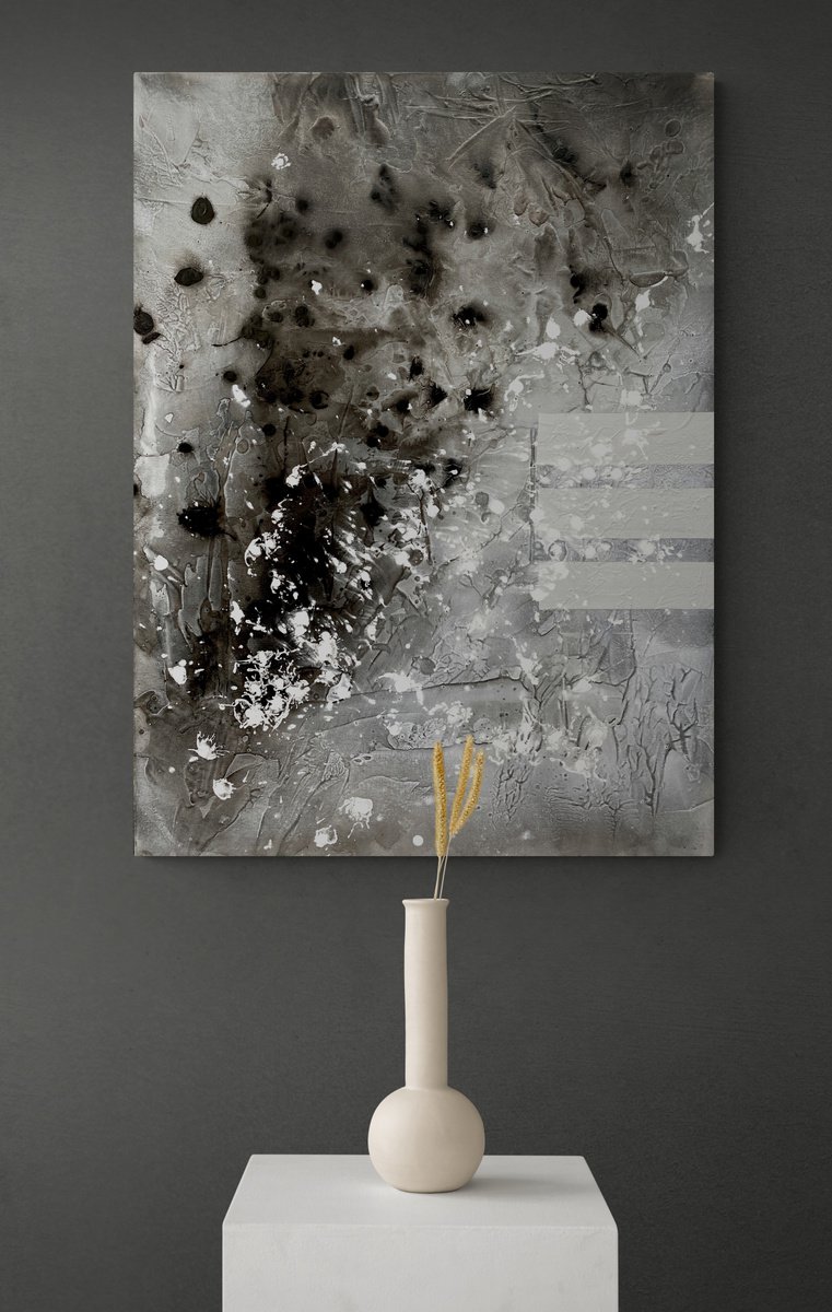 Abstract Acrylic Painting By Cristina Dalla Valentina, 24 X 31, Whispering In The Silence /4, Original Artwork