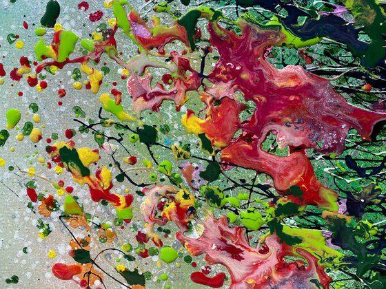 Floral  Blast  Abstract Original Painting