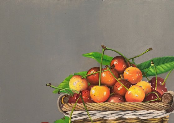 Still life with cherries