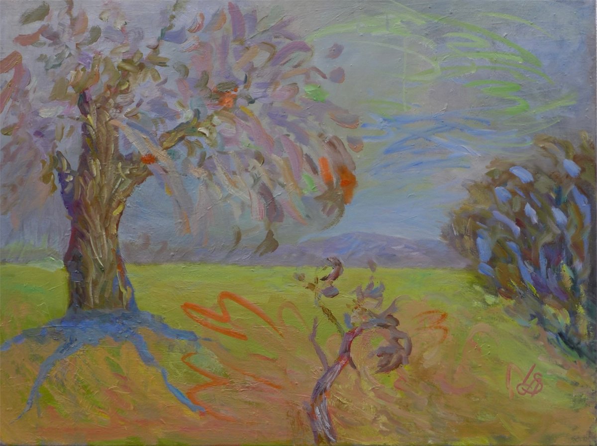 Impressionistic Landscape Oil Painting By Irina Smirnova-Seymour, 31 X 24, Autumn, Original Artwork