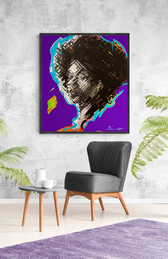 Big bright portrait - "Purple girl" - Pop Art - Portrait - Contemporary art