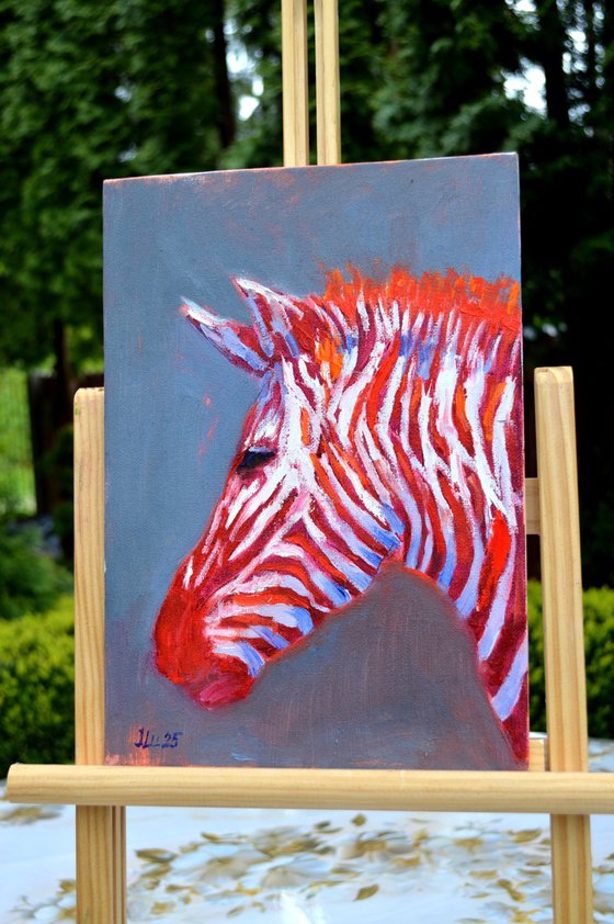 Zebra in red