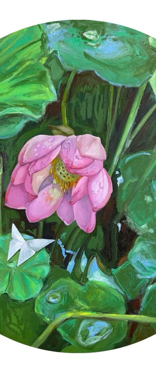 Lotus garden in the rain by Guzel Min