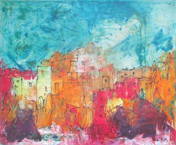 mediterrian citylife xl Oilpainting 39,4 x 47,3 inch