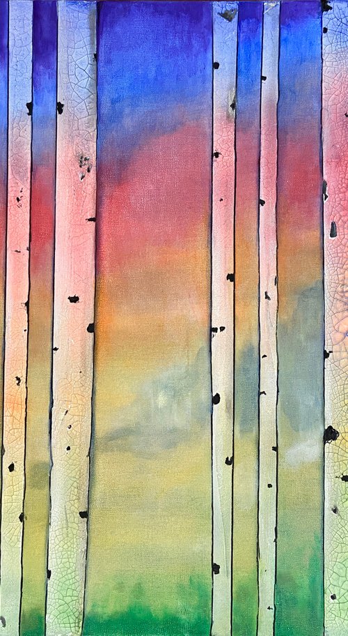 Slightly textured Rainbow forest by Heather Matthews