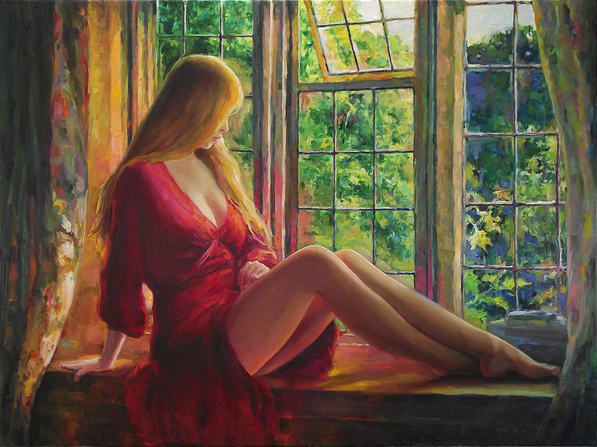 At the window, summer by Vachagan Manukyan