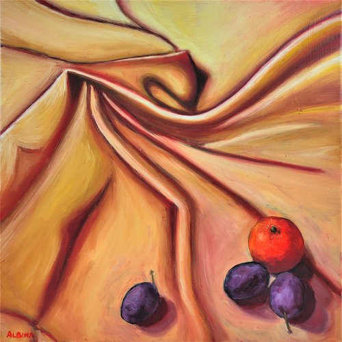 plums still life by Albina Urbanek