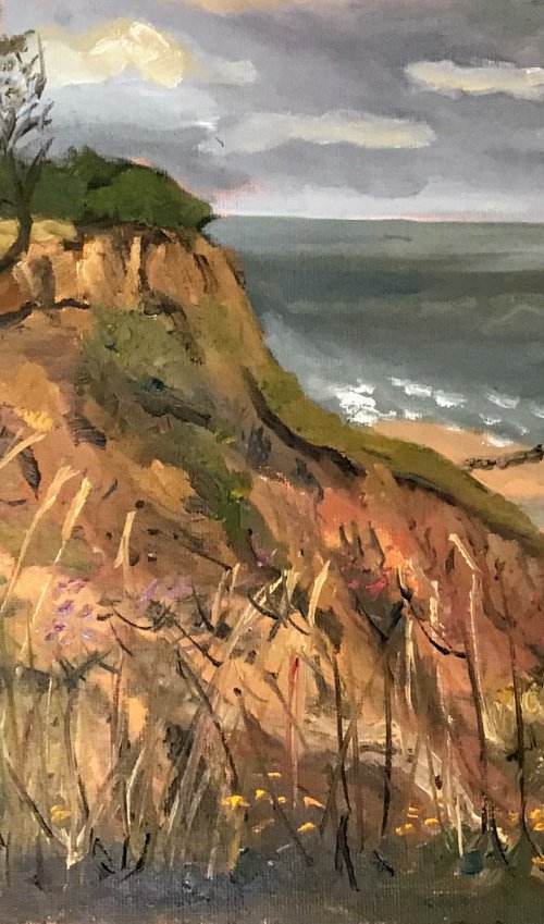 Coastal erosion on the norfolk coast, Oil Painting by Julian Lovegrove Art