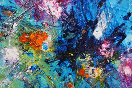 In The Bouquet 240cm x 100cm Huge Colourful Texture Abstract Art