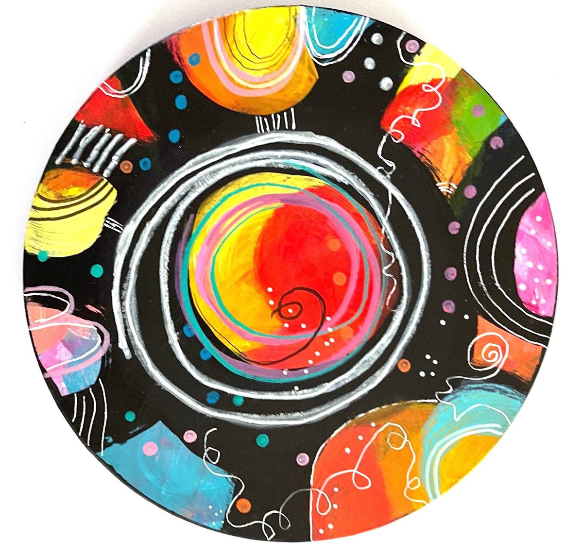 Abstract Painting By Kate Marion Lapierre, 8 X 8", Celebrate, Original Artwork