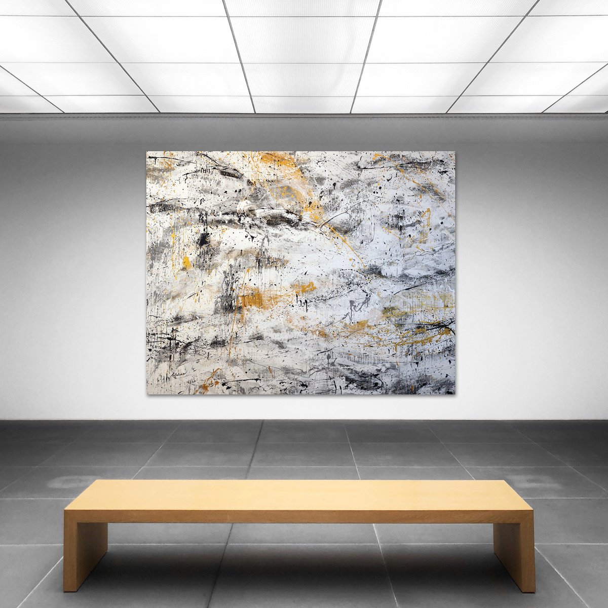 Abstract Landscape Acrylic Painting By Isabelle Pelletane, 83 X 67, Stardust, Original Artwork