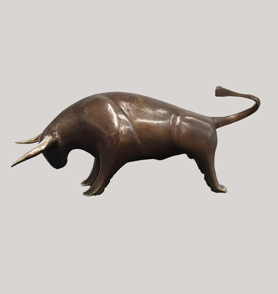 "Bull II" Contemporary Bronze Sculpture