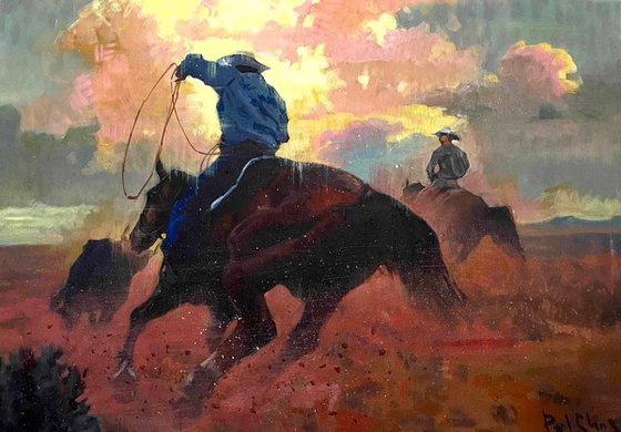 Cowboys Chasing the Sunset