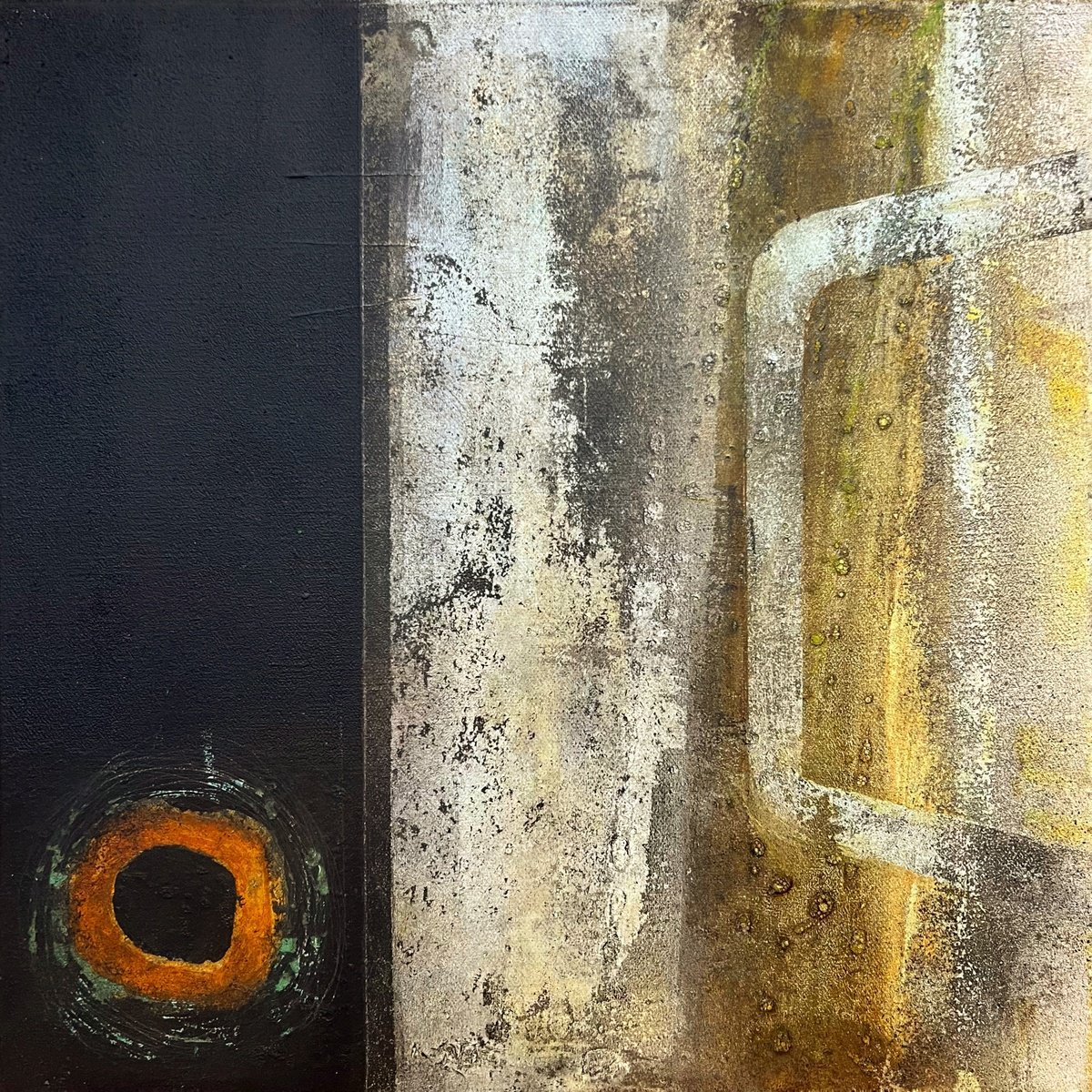 Abstract Painting By Sergio Aranda, 16 X 16", Urban Patterns, Original Artwork