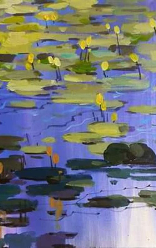 water lily, 60x40 cm by Sergey  Kachin