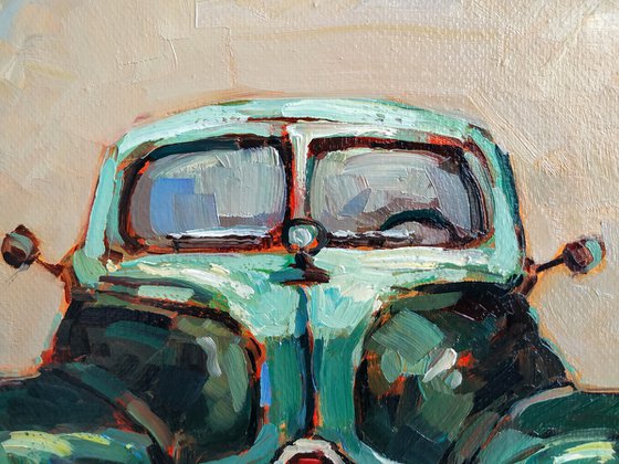 Retro pictures series -2  Old Volga(24x30cm, oil painting, ready to hang)