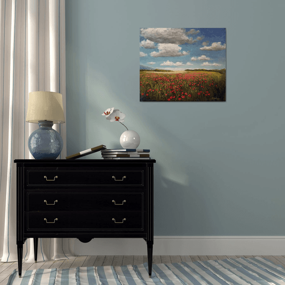 Poppies near the sea