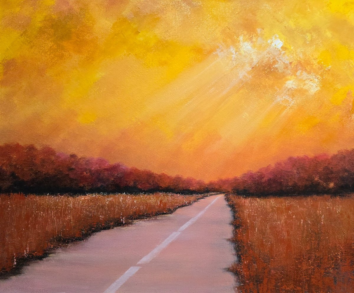 Impressionistic Landscape Oil Painting By Faith Patterson, 24 X 20, Random Thoughts, Original Artwork